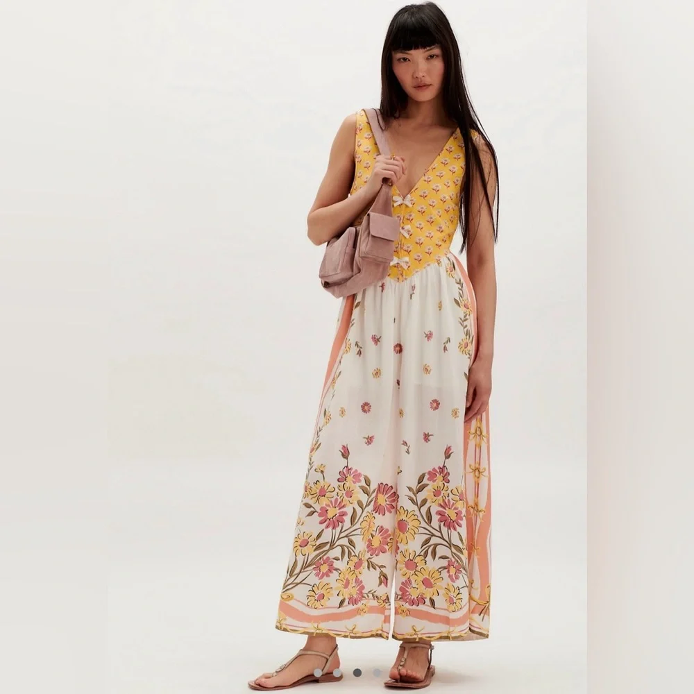 NWT Free People Bali Honeydew Jumpsuit - Picture 3 of 4